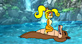 Coco and Dingodile at the river
