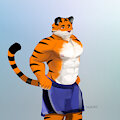 Tiger stretching a bit