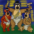 Happy New year From Jr. bear, Manure bear, and Papa Bear