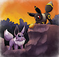 Psychic type and Dark type Eevee discover strange creature.