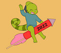 New year chameleon.