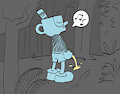 Mugman peeing
