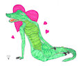 Crocodile girl pinup