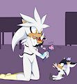 Silver playing with the twins: nicothecat