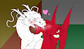 Flag of Wales x Flag of Bhutan Smooching
