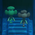 [3D] Pansage and Pansear exploring the Abyssal Ruins