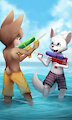 Water gun fight