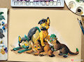 Semi, Zeek, TK and Kai by pandapaco