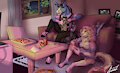 With pizza and friends, that's how you play videogames by AlasNegras