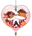 Kiss under the mistletoe