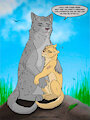 Stonefur and Lazypaw by thathornycat