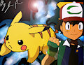 ash and pikachu by palmtree28