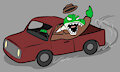 Cartoon Drunk Driving Sticker