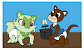 Elise and Bakeneko Gardening