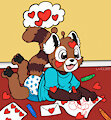 Making love letters.