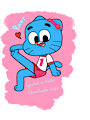 Gumball Watterson in Nicole's Pink cheerleader outfit