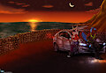 [C] Sunset Beach Drive by Spiritwhitewolf