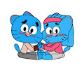 Gumball hold young Nicole&rsquo;s hands
