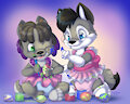 Princesses painting Easter egg