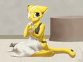 Sad cat girl