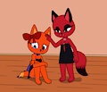 Satara being comforted by Hatate