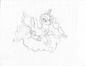 Princess Luna On A Cloud by smileyzrevenge