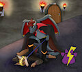 Captured and Leashed Vampire Hunter