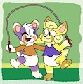 Jump Roping Lynxes -By MrVonFuzzlebutt-