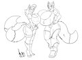 GrayDoll and Ardelia Line art by NickTheWolf