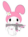 My Melody - Pink Guns by SoggyGoat