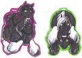 Amy and L-Train Con Badges: Sweet Stacks by Fancy