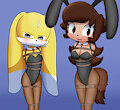 Two bunnies ready for service