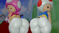 Toad and Toadette big butts by Skulltronprime969
