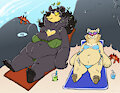 Sunbathing Beach Bears