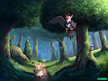 Staraptor and Mimikyu by Noki001