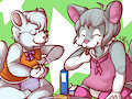 Snacktime Chinchillas -By AshleyFoxKit-