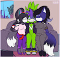 Double Kissing on a Sofa by SuperHyperSonic2000