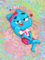 Gumball in Nicole's Cheerleader Outfit fits him well