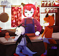 Tavaron christmas baking with adult Rick and LittleJoseph by Theron