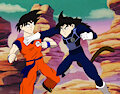 Waffle vs Goku by Itachislilgirl