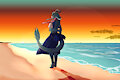 [FAN ART] - Ruuku on the beach by DZAladan