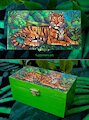 Tigress with white spot-Pyrography on wood