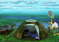 Camping at lake vista