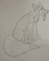 Feral foxadillo by armoredvulpine