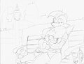 Lupe and Sally on a bench by Nightweaver20xxx