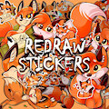 REDRAW STICKERS - Luna & Pappy foxes