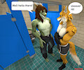 Meeting in mensroom (SFW) by Dragon696