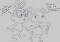 Fergie and Jojo on the Beach (by Cerberus966)