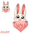 Fluffy bunny and heart