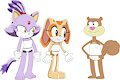 Sandy, Blaze and Cream in their whities
